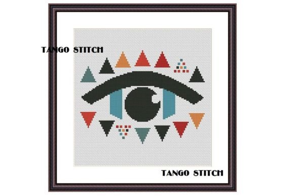 Abstract Eye Cross Stitch Pattern