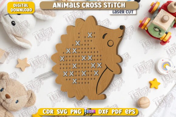 Cross Stitch Hedgehog Laser Cut CNC
