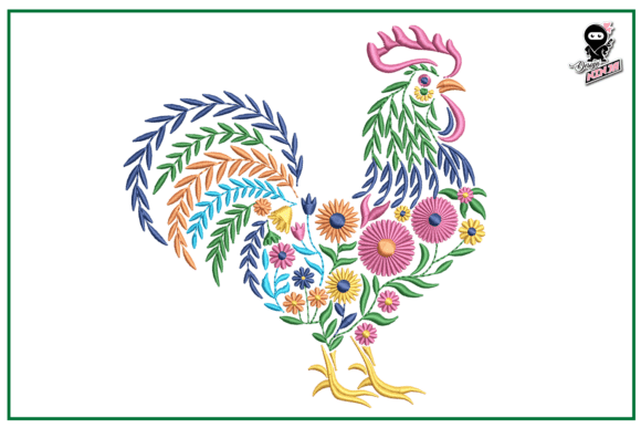 Floral Rooster