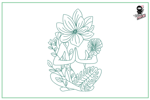 Lotus Girl Embroidery